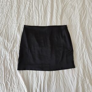 Aritzia Sunday Best Black Satin Mini Skirt